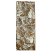 Elegant Floral Roos Petal Pattern Wijn Cadeautas (Achterkant)