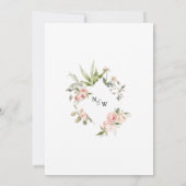 Elegant Floral Roos Pink Geo Wedding Uitnodiging (Achterkant)