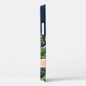 Elegant Floral Roos Pink Greenery w Navy Wood Case-Mate iPhone Case (Achterkant / Rechts)