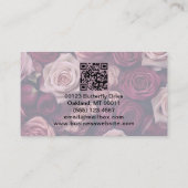 Elegant Floral Roos QR Code Visitekaartje (Achterkant)