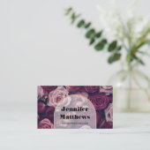 Elegant Floral Roos QR Code Visitekaartje (Staand voorkant)