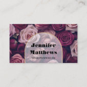 Elegant Floral Roos QR Code Visitekaartje (Voorkant)