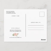 Elegant Floral Roos Roze sparen het Briefkaart van (Achterkant)