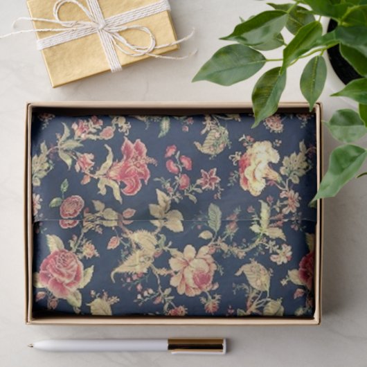 Elegant  Floral Roos Tissuepapier (Geschenk)