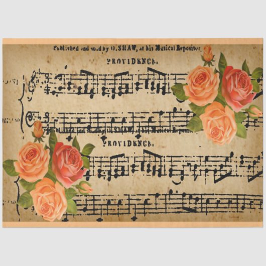 Elegant  Floral Roos Tissuepapier (Voorkant)