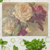 Elegant Floral Roos Victoriaans Keuken Theedoek (Gevouwen)