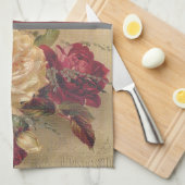 Elegant Floral Roos Victoriaans Keuken Theedoek (Quarter Fold)