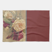 Elegant Floral Roos Victoriaans Keuken Theedoek (Horizontaal)