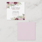 Elegant Floral Roos Wedding Event Planner Service Vierkante Visitekaartje (Voorkant / Achterkant)