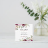 Elegant Floral Roos Wedding Event Planner Service Vierkante Visitekaartje (Staand voorkant)