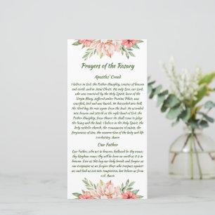 Elegant Floral Rosary Prayer Kaart