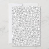 Elegant Floral Rose Black White Wedding Kaart (Achterkant)