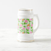 Elegant Floral Roses Green Leaves Pattern-23675 Bierpul (Voorkant rechts)
