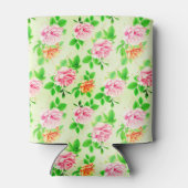 Elegant Floral Roses Green Leaves Pattern-23675 Blikjeskoeler (Achterkant)