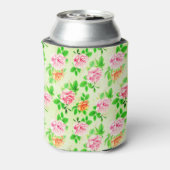 Elegant Floral Roses Green Leaves Pattern-23675 Blikjeskoeler (Blikje Achterkant)