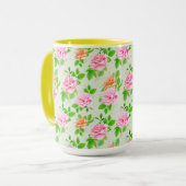 Elegant Floral Roses Green Leaves Pattern-23675 Mok (Voorkant links)
