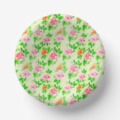 Elegant Floral Roses Green Leaves Pattern-23675 Papieren Kommen (Voorkant)