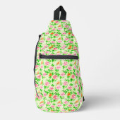 Elegant Floral Roses Green Leaves Pattern-23675 Sling Bag (Voorkant)