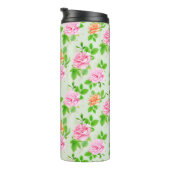 Elegant Floral Roses Green Leaves Pattern-23675 Thermosbeker (Geroteerd rechts)