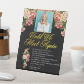 Elegant Floral Rosy Photo Funeral Poem Reclamebord Met Voetstuk (Insitu)