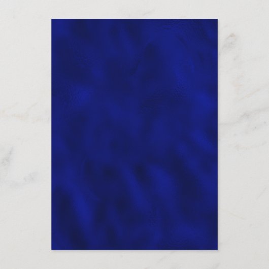 Elegant Floral Royal Blue Wedding Reception Informatiekaartje (Achterkant)