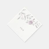 Elegant floral roze Chinoiserie Weddenningmonogram Servet (Hoek)