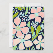 Elegant Floral roze en blauw Birthday Bash Kaart (Achterkant)