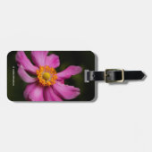 Elegant Floral roze Japanse anemonbloem Bagagelabel (Voorkant horizontaal)