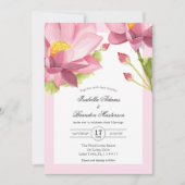 Elegant Floral roze Lotus Wedding Kaart (Voorkant)