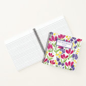 Elegant  Floral Roze Paars Geel Notitieboek (Binnen)