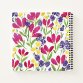 Elegant  Floral Roze Paars Geel Notitieboek (Achterkant)