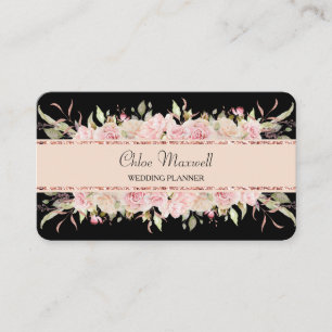 Elegant Floral roze Roses Border Professional Visitekaartje