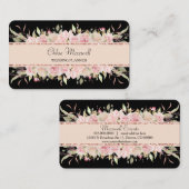 Elegant Floral roze Roses Border Professional Visitekaartje (Voorkant / Achterkant)