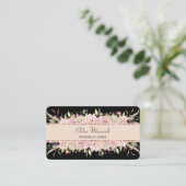Elegant Floral roze Roses Border Professional Visitekaartje (Staand voorkant)