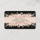 Elegant Floral roze Roses Border Professional Visitekaartje (Achterkant)