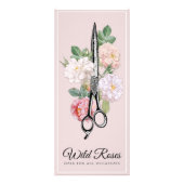Elegant Floral roze Roses Haarstylist Prijslijst Reclamekaart (Achterkant)