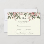 Elegant Floral roze Roses RSVP Kaartje (Voorkant)