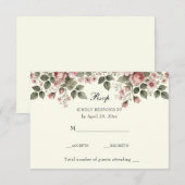 Elegant Floral roze Roses RSVP Kaartje (Voorkant / Achterkant)