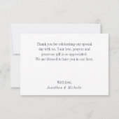 Elegant Floral roze Roses Vintage Wedding Bedankkaart (Achterkant)