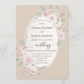 Elegant Floral roze Waterverf Rozen & ponden Pr Programmakaart (Voorkant)