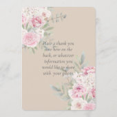 Elegant Floral roze Waterverf Rozen & ponden Pr Programmakaart (Achterkant)