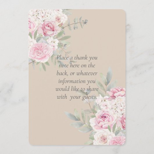 Elegant Floral roze Waterverf Rozen & ponden Pr Programmakaart (Achterkant)