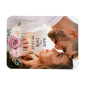 Elegant Floral roze zwart sparen de Magnet van de  Magneet (Horizontaal)