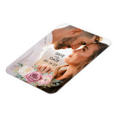 Elegant Floral roze zwart sparen de Magnet van de  Magneet (Linkerzijde)