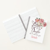 Elegant Floral rozen chic Letters design Notitieboek (Binnen)