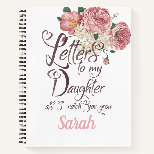 Elegant Floral rozen chic Letters design Notitieboek (Voorkant)