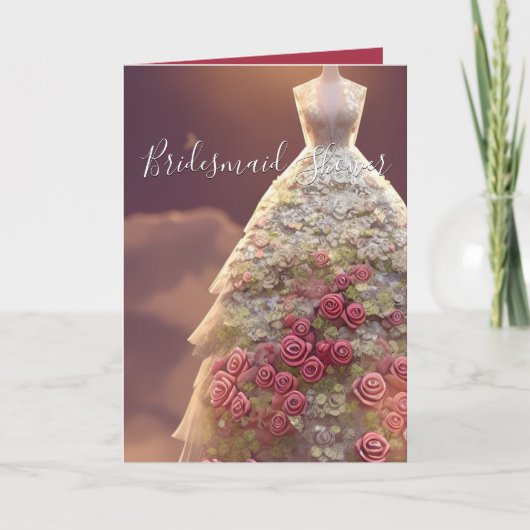 Elegant Floral Rozen Dress Vrijgezellenfeest Card Kaart (Voorkant)