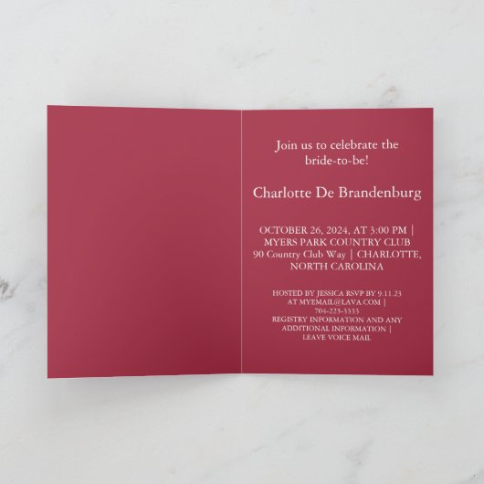 Elegant Floral Rozen Dress Vrijgezellenfeest Card Kaart (Binnen)