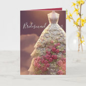 Elegant Floral Rozen Dress Vrijgezellenfeest Card Kaart (Gele Bloem)