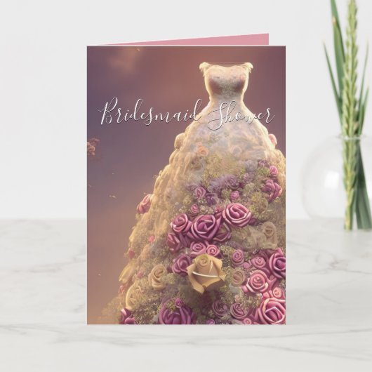 Elegant Floral Rozen Dress Vrijgezellenfeest Card Kaart (Voorkant)